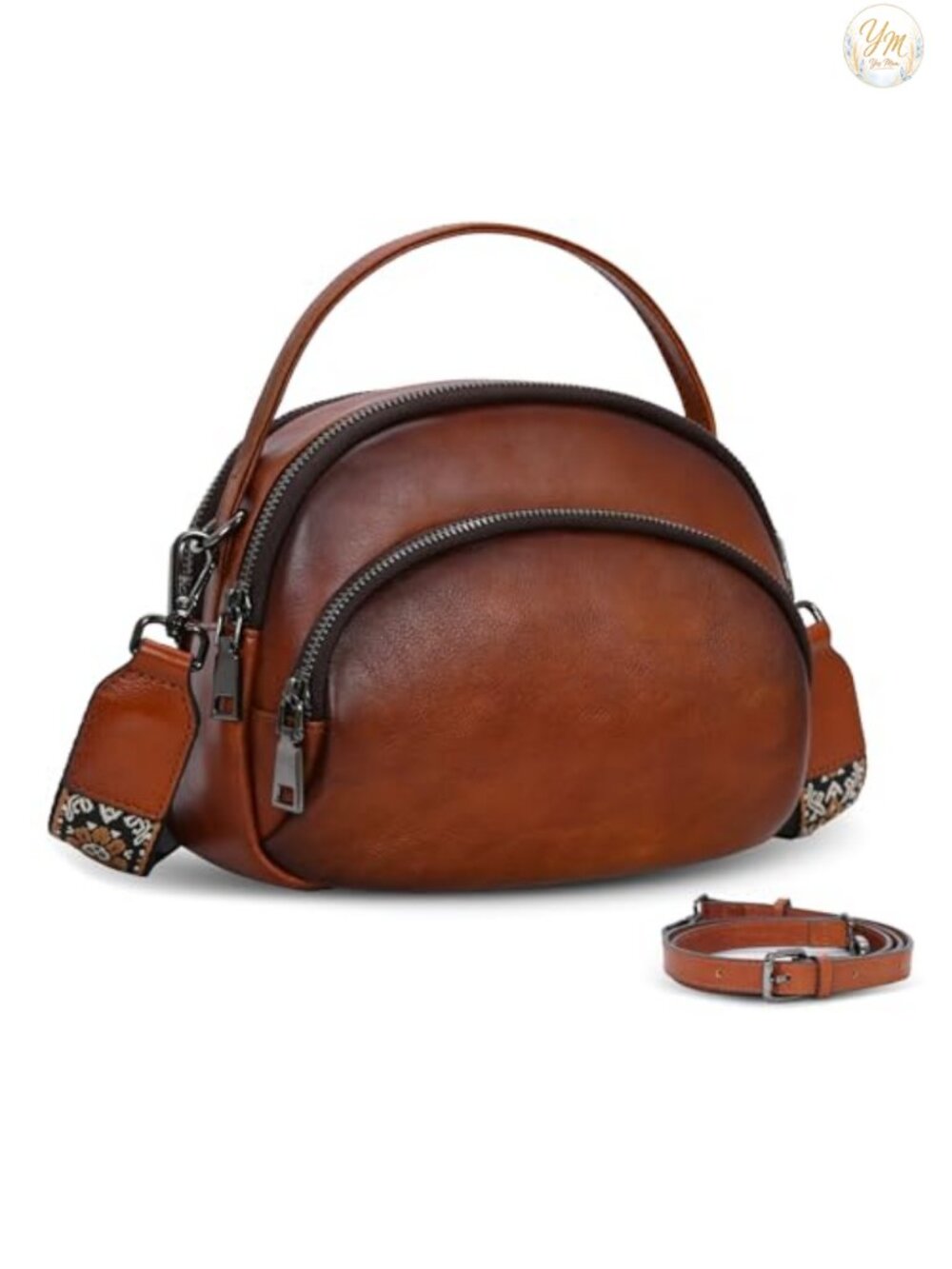 Genuine Leather Crossbody Bags for Women Small Shoulder Purse Adjustable Straps